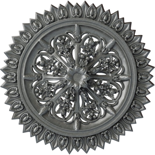 Ekena Millwork Lariah Ceiling Medallion (Fits Canopies up to 1 3/8"), 24 3/4"OD 1 3/8"ID x 3 1/4"P, Platinum CM24LAPLS - main